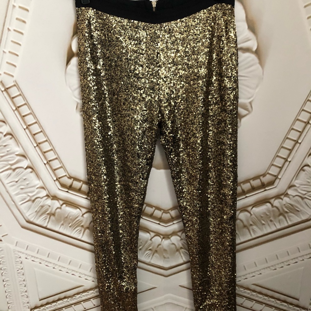 Gold sequin pants
